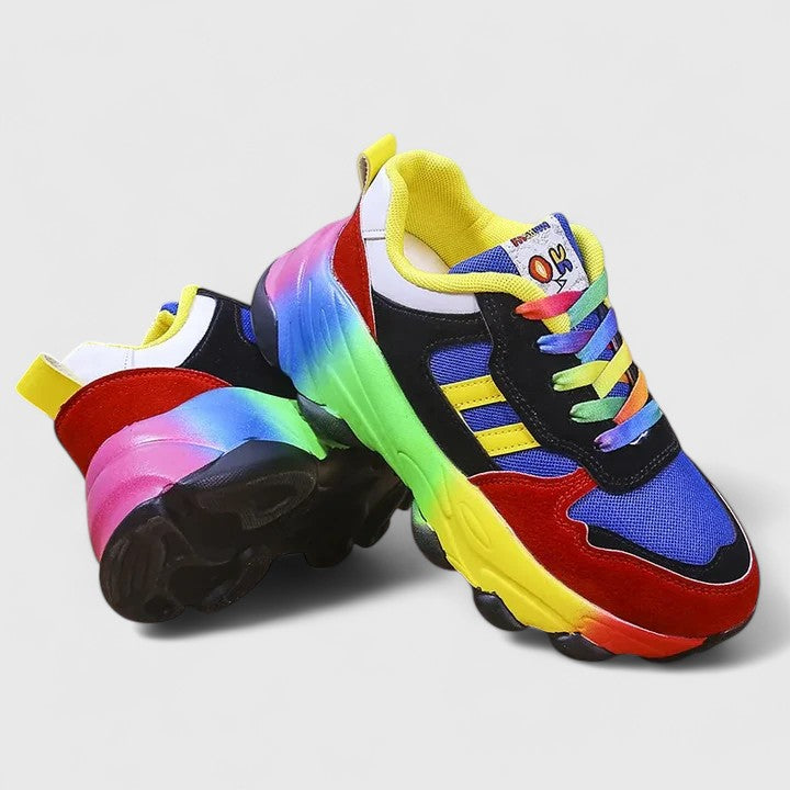 Zenara | Zapatillas de plataforma de primavera para mujer con suela gruesa | Multicolor