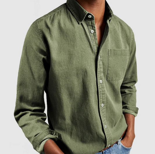 Dorian | Camisa clásica de hombre de manga larga con bolsillo cómodo | Elegante