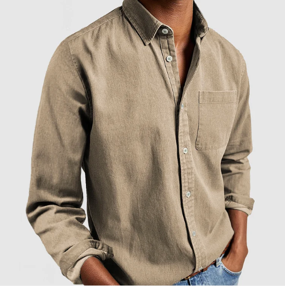 Dorian | Camisa clásica de hombre de manga larga con bolsillo cómodo | Elegante