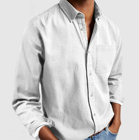Dorian | Camisa clásica de hombre de manga larga con bolsillo cómodo | Elegante