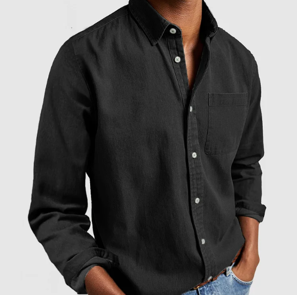 Dorian | Camisa clásica de hombre de manga larga con bolsillo cómodo | Elegante
