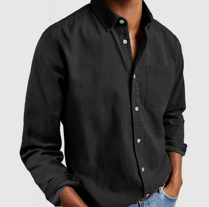 Dorian | Camisa clásica de hombre de manga larga con bolsillo cómodo | Elegante