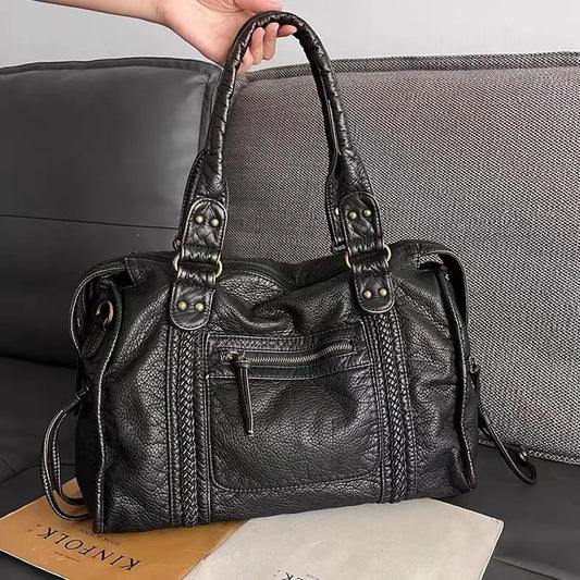 Raquel | Bolso Grande de Hombro con Bolsillos y Cremallera