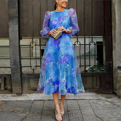 Martina | Sukienka midi na wesele damska z bufkami