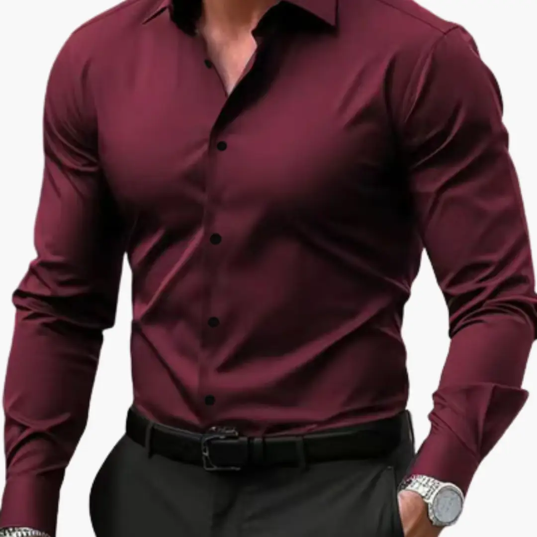 José | Slim-Fit-Herrenhemd mit Knöpfen und langen Ärmeln  
