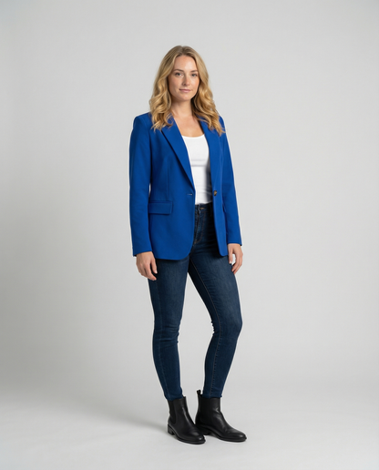 Rosabella | Damenblazer mit einem Knopf und klassischem Revers | Fein