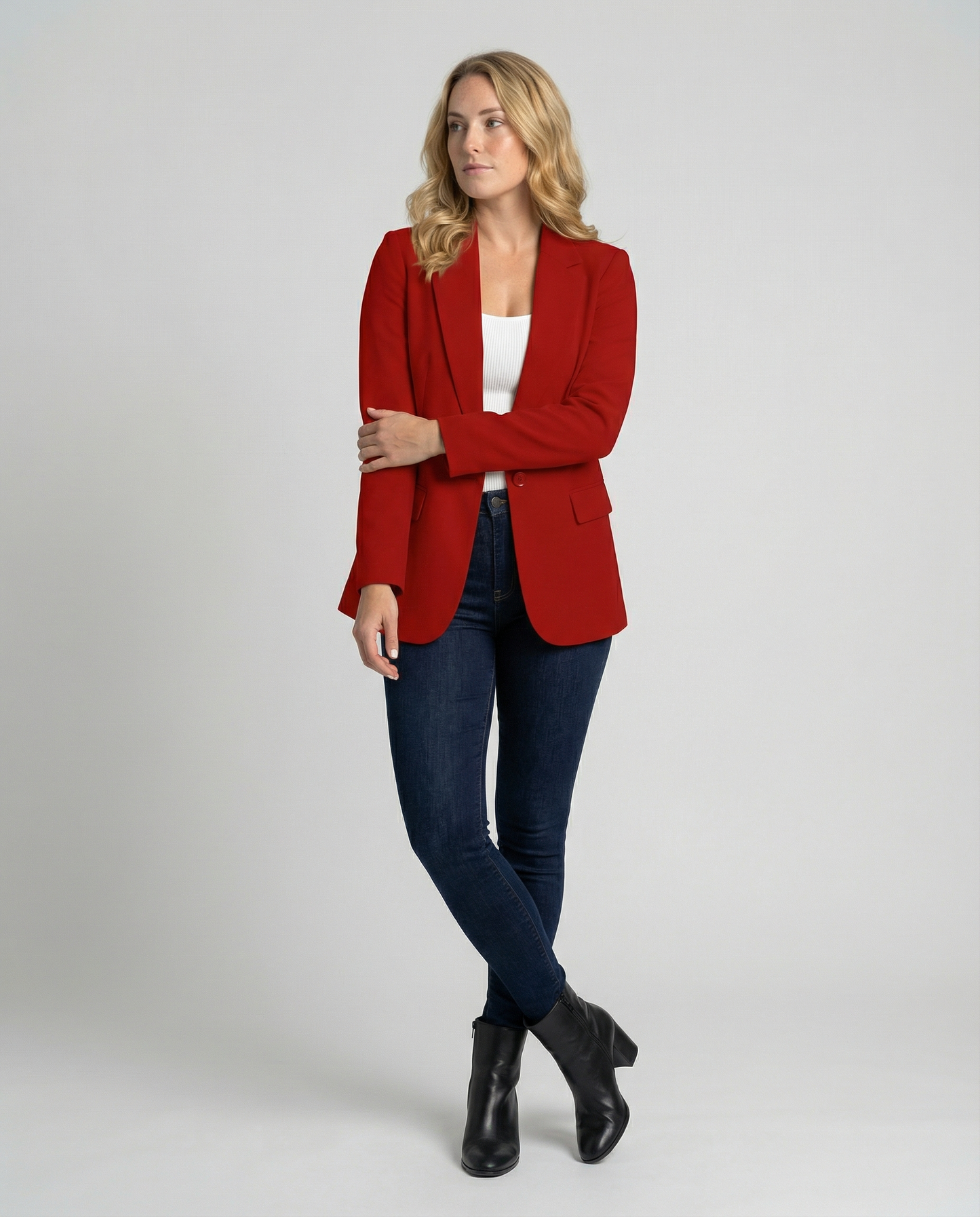 Rosabella | Damenblazer mit einem Knopf und klassischem Revers | Fein