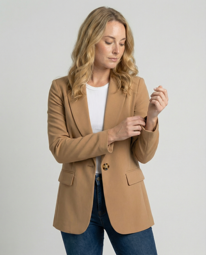 Rosabella | Damenblazer mit einem Knopf und klassischem Revers | Fein