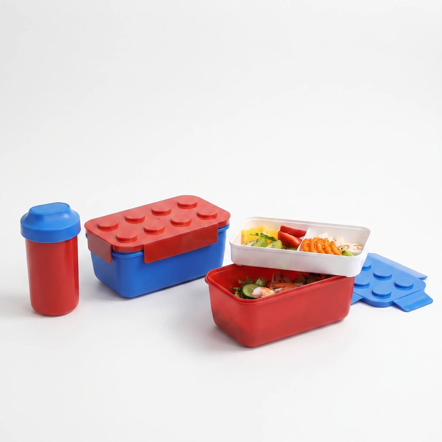 Zuri | Bento-Brotdose mit Fächern und Baustein-Design