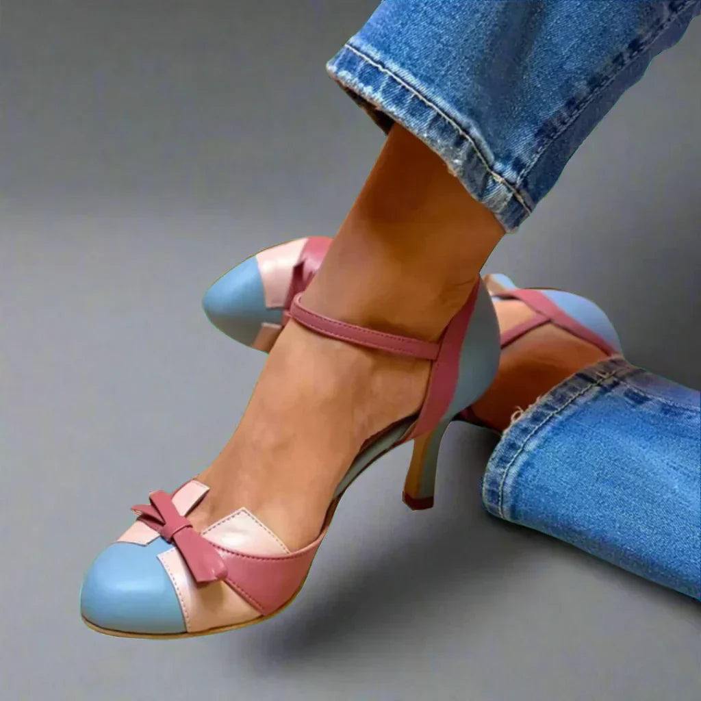 Althea | Zapatos de tacón para mujer con tira al tobillo y detalle de lazo