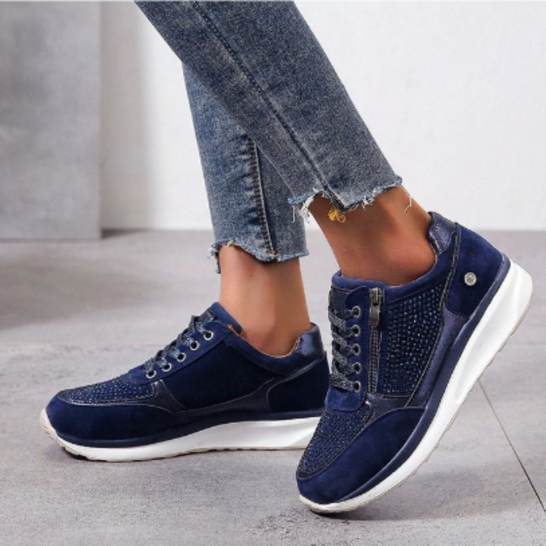 Prisella | Zapatillas modernas de mujer con cordones | Cuña