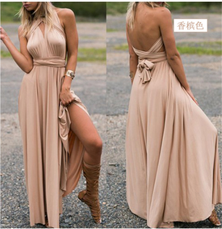 Virella | Vestido largo cruzado con escote halter | Maxi