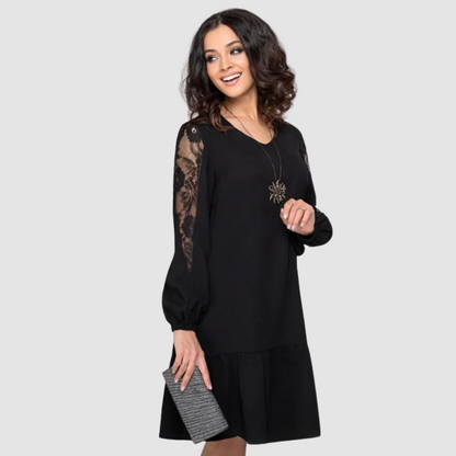 Lorea | Vestido Midi con Manga Larga y Silueta Suelta para Mujer