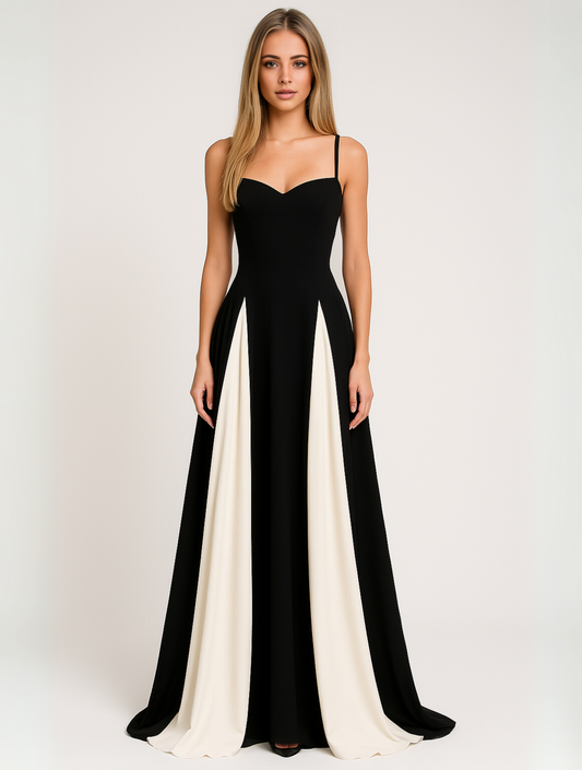 Yvanna | Vestido maxi formal con escote corazón para mujer