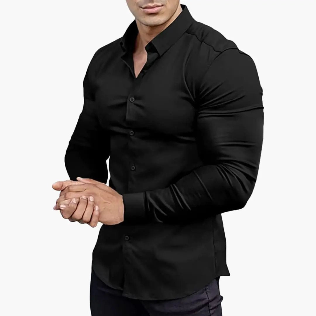 José | Slim-Fit-Herrenhemd mit Knöpfen und langen Ärmeln  