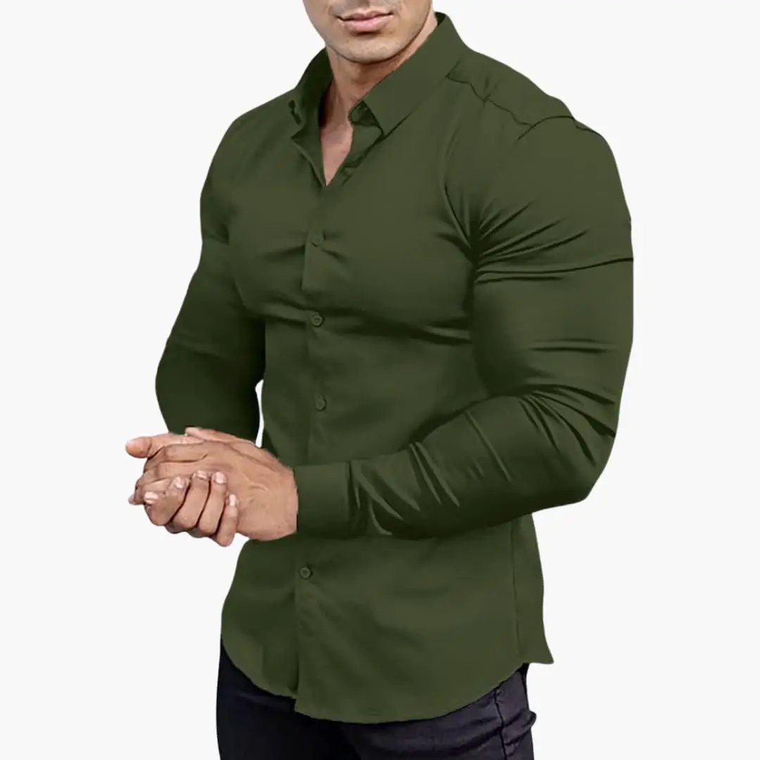 José | Slim-Fit-Herrenhemd mit Knöpfen und langen Ärmeln  