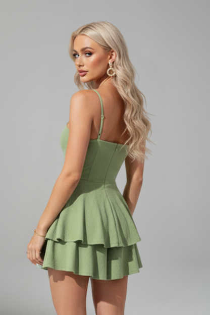 Elvira | Minikleid für Damen mit dünnen Trägern und ausgestelltem Rock