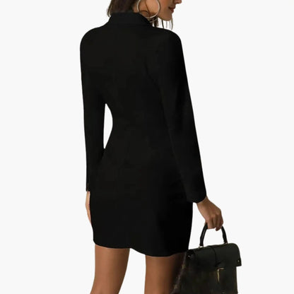 Inés | Blazerkleid für Damen mit Revers und doppelter Knopfleiste  