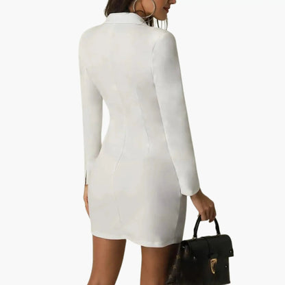 Inés | Blazerkleid für Damen mit Revers und doppelter Knopfleiste  