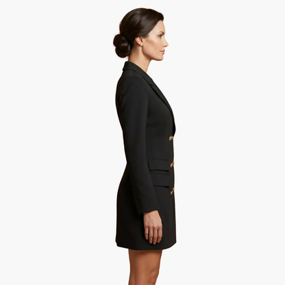 Inés | Blazerkleid für Damen mit Revers und doppelter Knopfleiste  