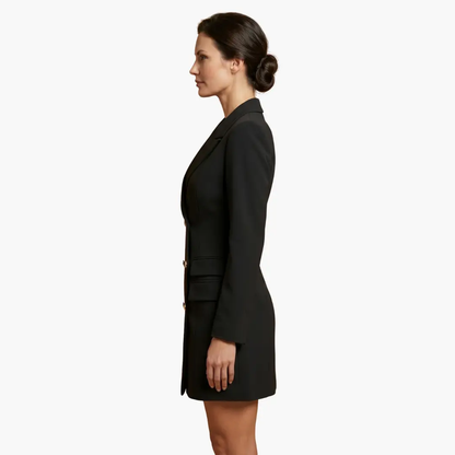 Inés | Blazerkleid für Damen mit Revers und doppelter Knopfleiste  