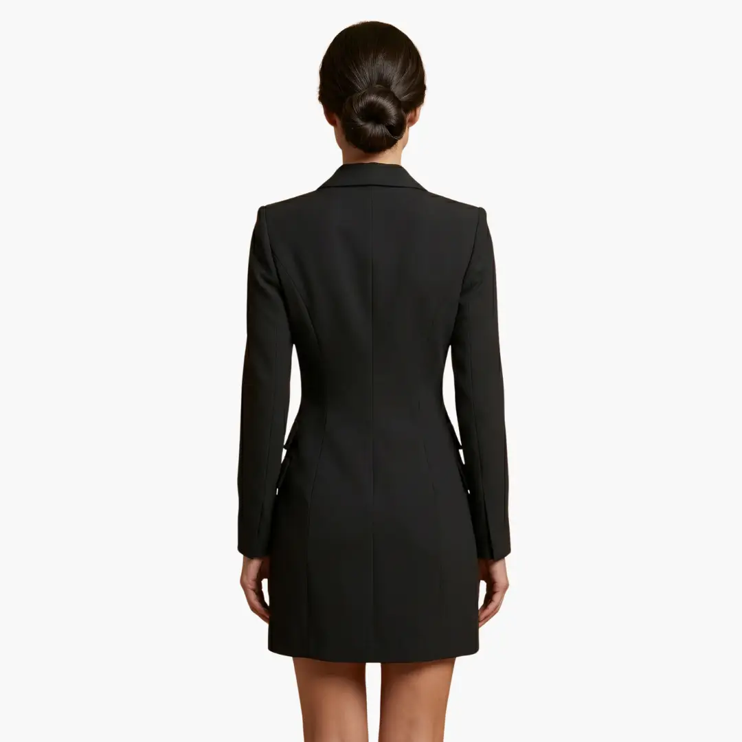 Inés | Blazerkleid für Damen mit Revers und doppelter Knopfleiste  