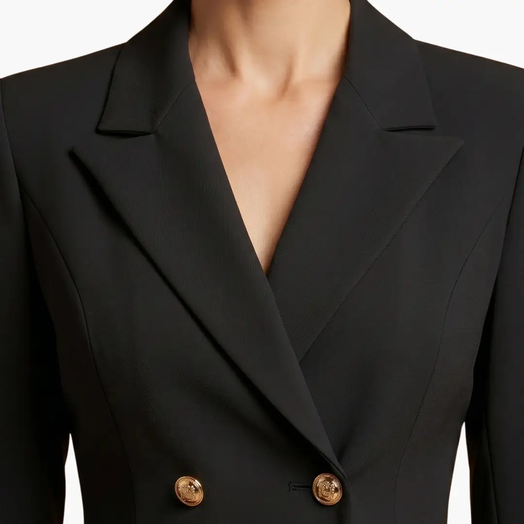 Inés | Blazerkleid für Damen mit Revers und doppelter Knopfleiste  