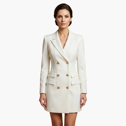 Inés | Blazerkleid für Damen mit Revers und doppelter Knopfleiste  