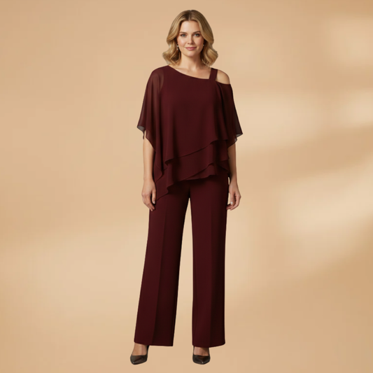 Elisa | Conjunto para mujer de gasa con diseño asimétrico