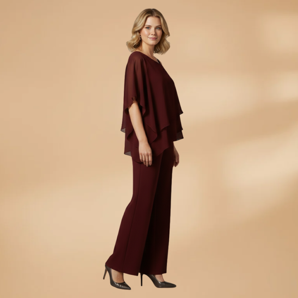Elisa | Conjunto para mujer de gasa con diseño asimétrico
