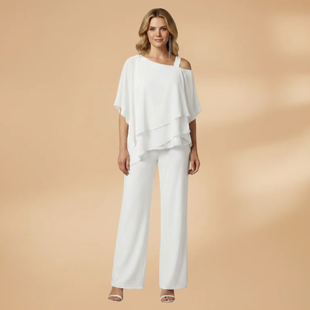 Elisa | Conjunto para mujer de gasa con diseño asimétrico