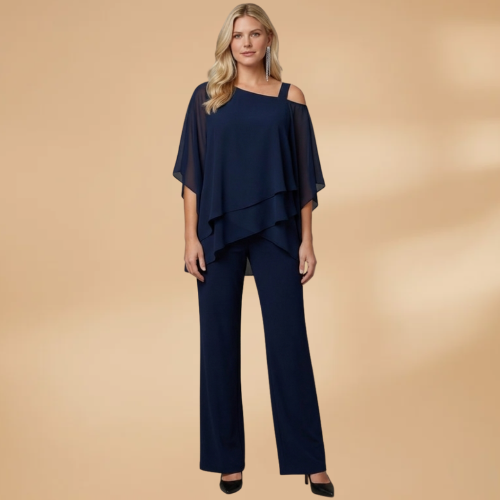 Elisa | Conjunto para mujer de gasa con diseño asimétrico