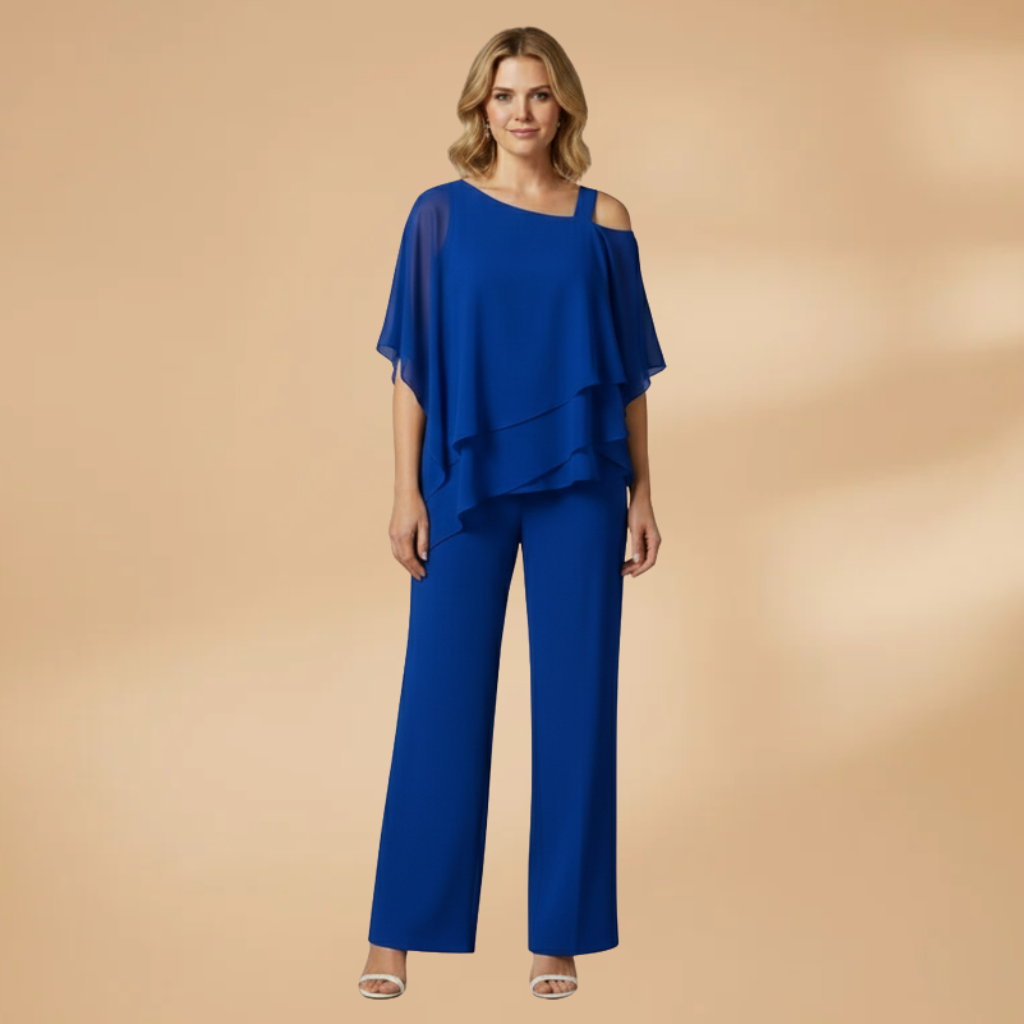 Elisa | Conjunto para mujer de gasa con diseño asimétrico