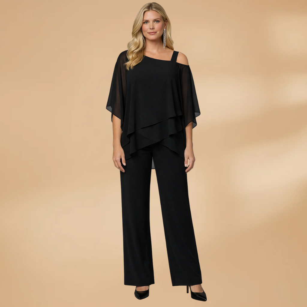 Elisa | Conjunto para mujer de gasa con diseño asimétrico