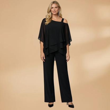 Elisa | Conjunto para mujer de gasa con diseño asimétrico