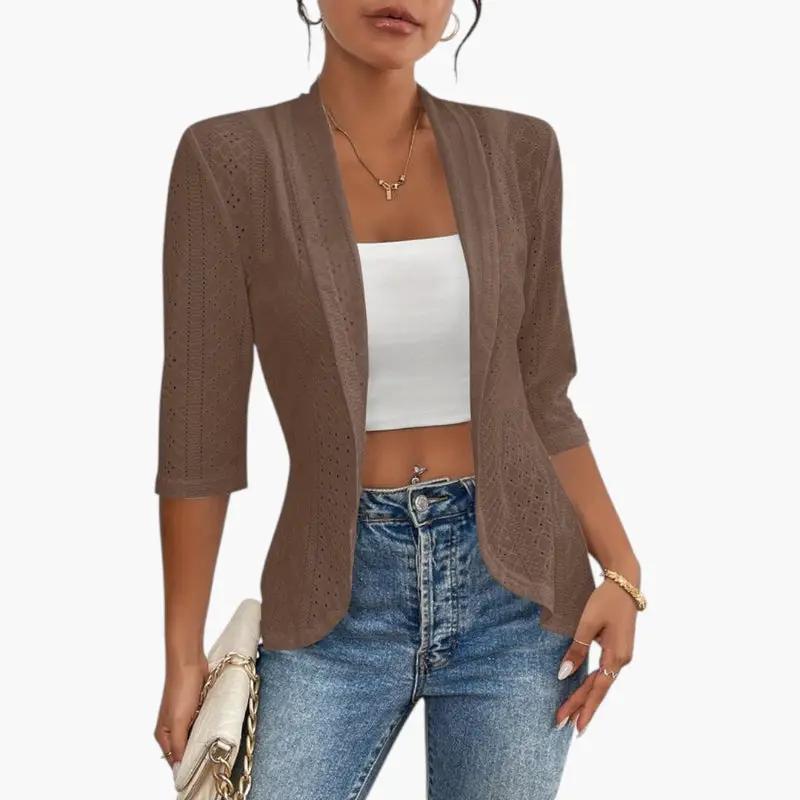 Yolanda | Jacke für Damen mit offenem Vorderteil und Schalkragen  