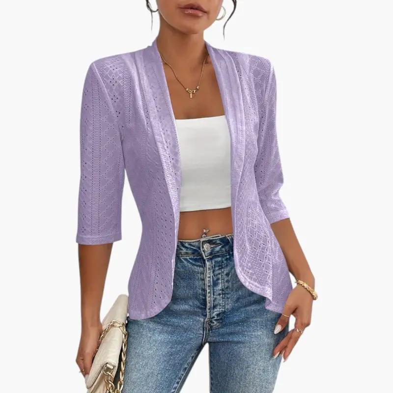 Yolanda | Jacke für Damen mit offenem Vorderteil und Schalkragen  