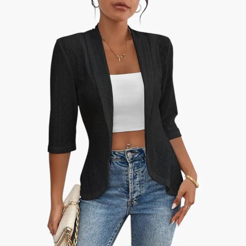 Yolanda | Jacke für Damen mit offenem Vorderteil und Schalkragen  