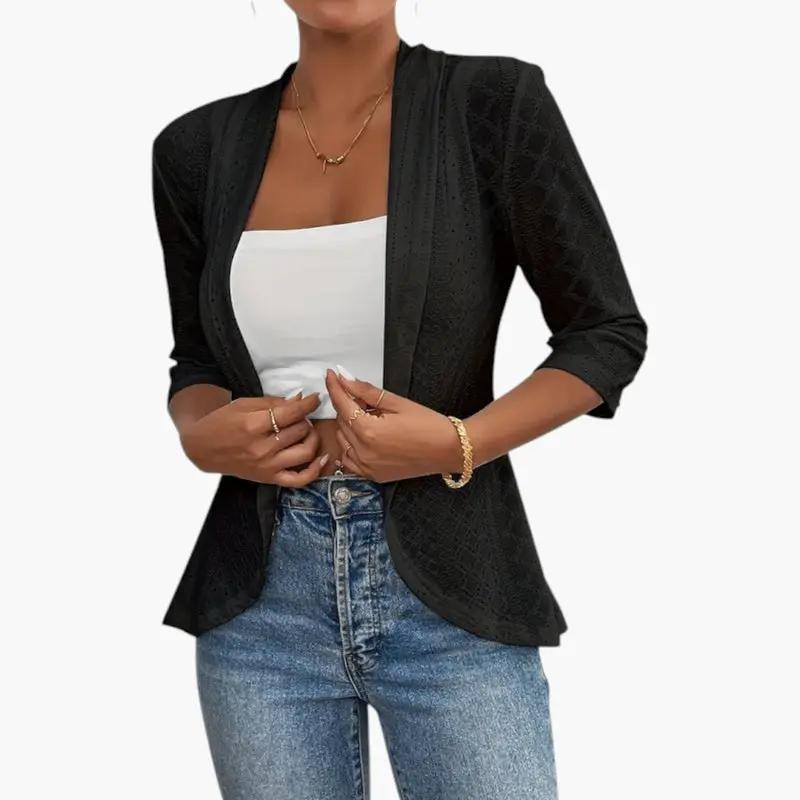 Yolanda | Jacke für Damen mit offenem Vorderteil und Schalkragen  