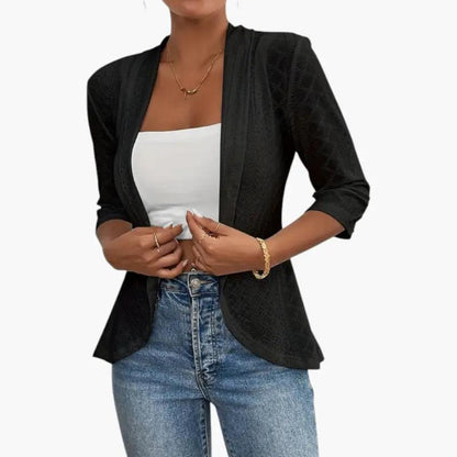 Yolanda | Jacke für Damen mit offenem Vorderteil und Schalkragen  