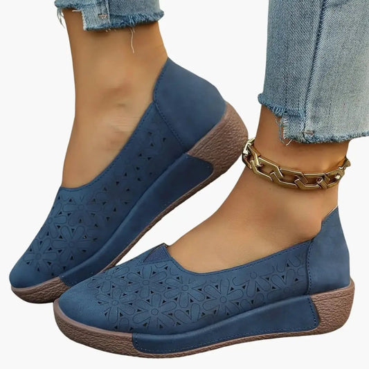 Elisa | Mocasines para mujer con parte superior de cuero y plantilla ortopédica