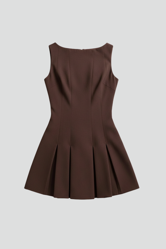 Lorena | Vestido mini de mujer sin mangas con falda plisada