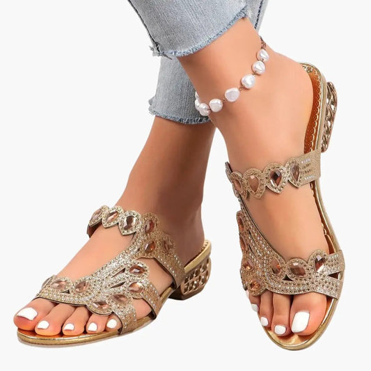 Belinda | Sandalias para mujer con tiras ajustables y empeine decorado