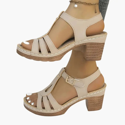 Genoveva | Sandalias para mujer con tacón ancho y plantilla acolchada