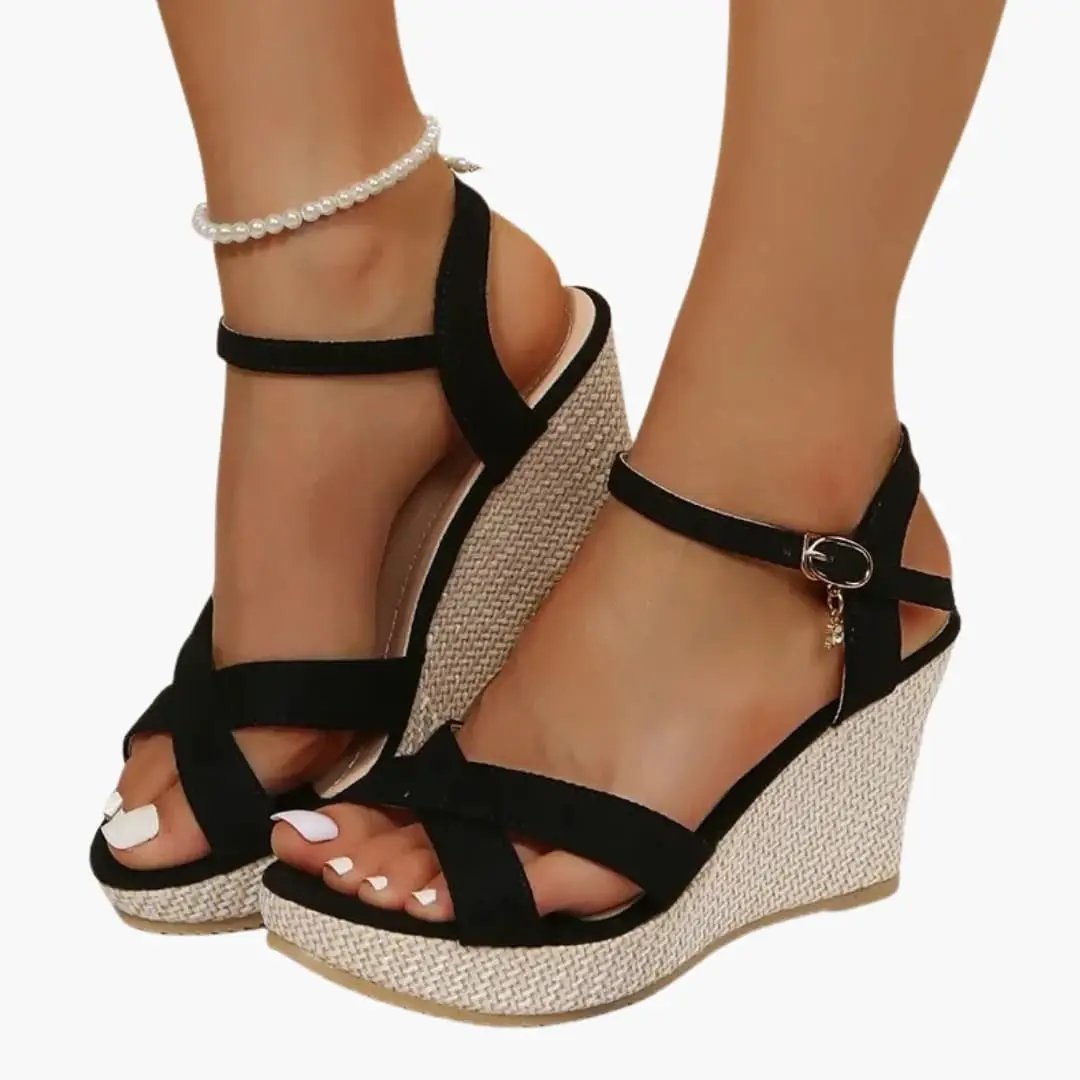 Rosario | Sandalias de cuña para mujer con hebilla y plantilla acolchada