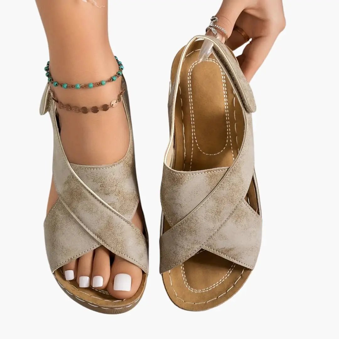 Estela | Sandalias de cuña para mujer con plantilla acolchada y plataforma