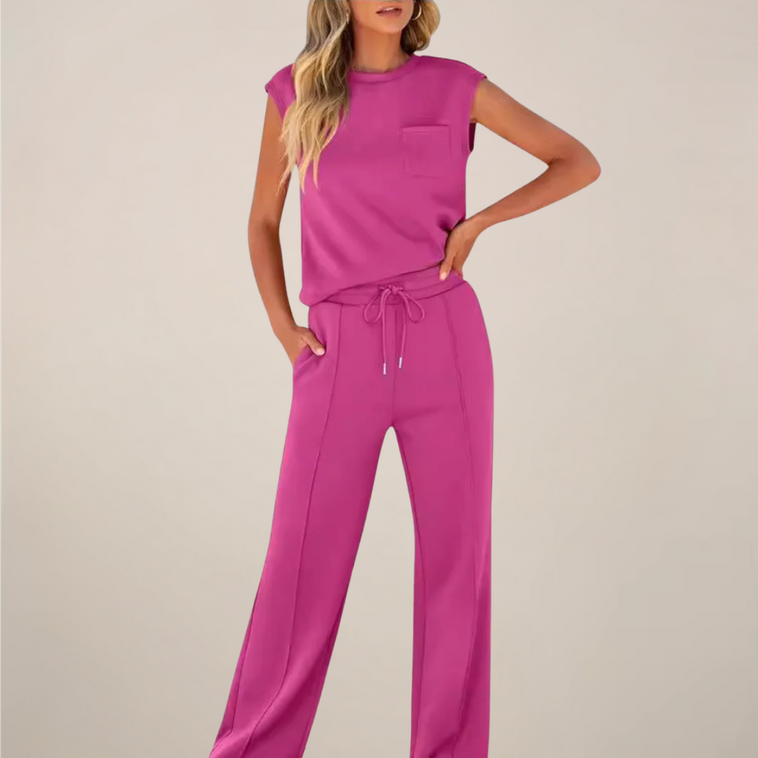 Eulogia | Zweiteiliges Frühlingsset für Damen mit Hose und verstellbarem Kordelzug  