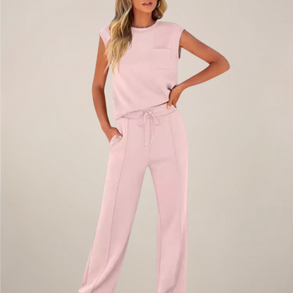 Eulogia | Zweiteiliges Frühlingsset für Damen mit Hose und verstellbarem Kordelzug  