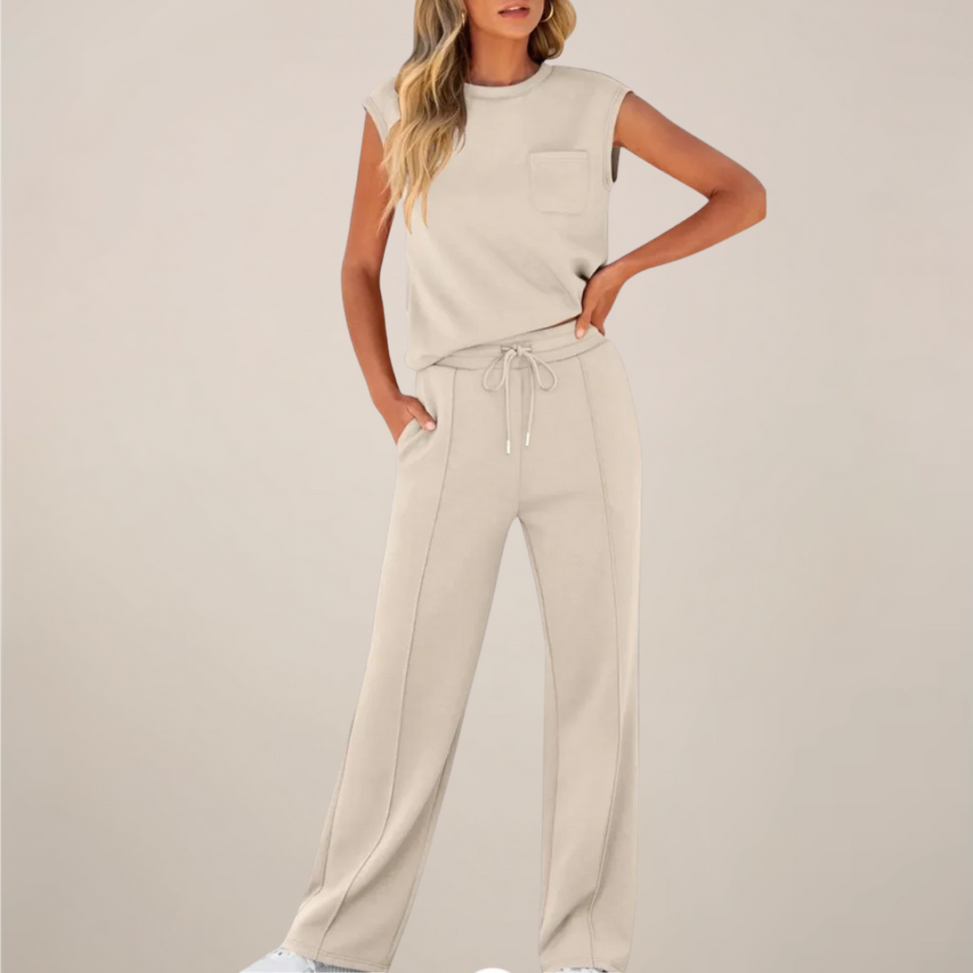 Eulogia | Zweiteiliges Frühlingsset für Damen mit Hose und verstellbarem Kordelzug  