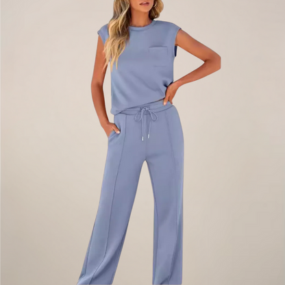 Eulogia | Zweiteiliges Frühlingsset für Damen mit Hose und verstellbarem Kordelzug  